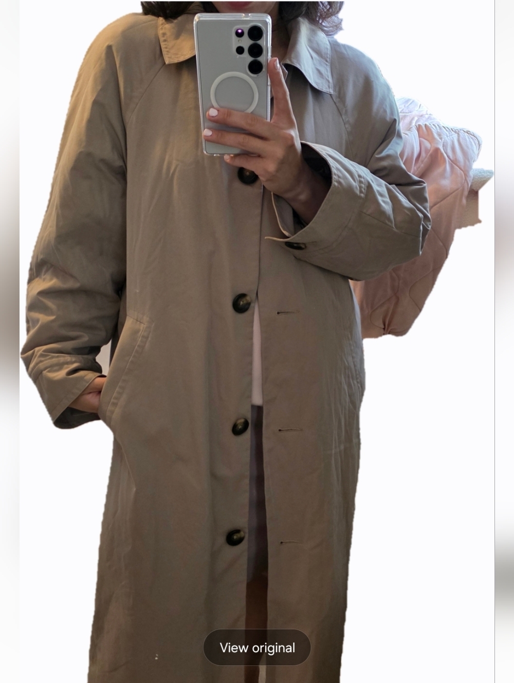 ASOS Design Beige Trench Coat | Lightly Padded | US 4